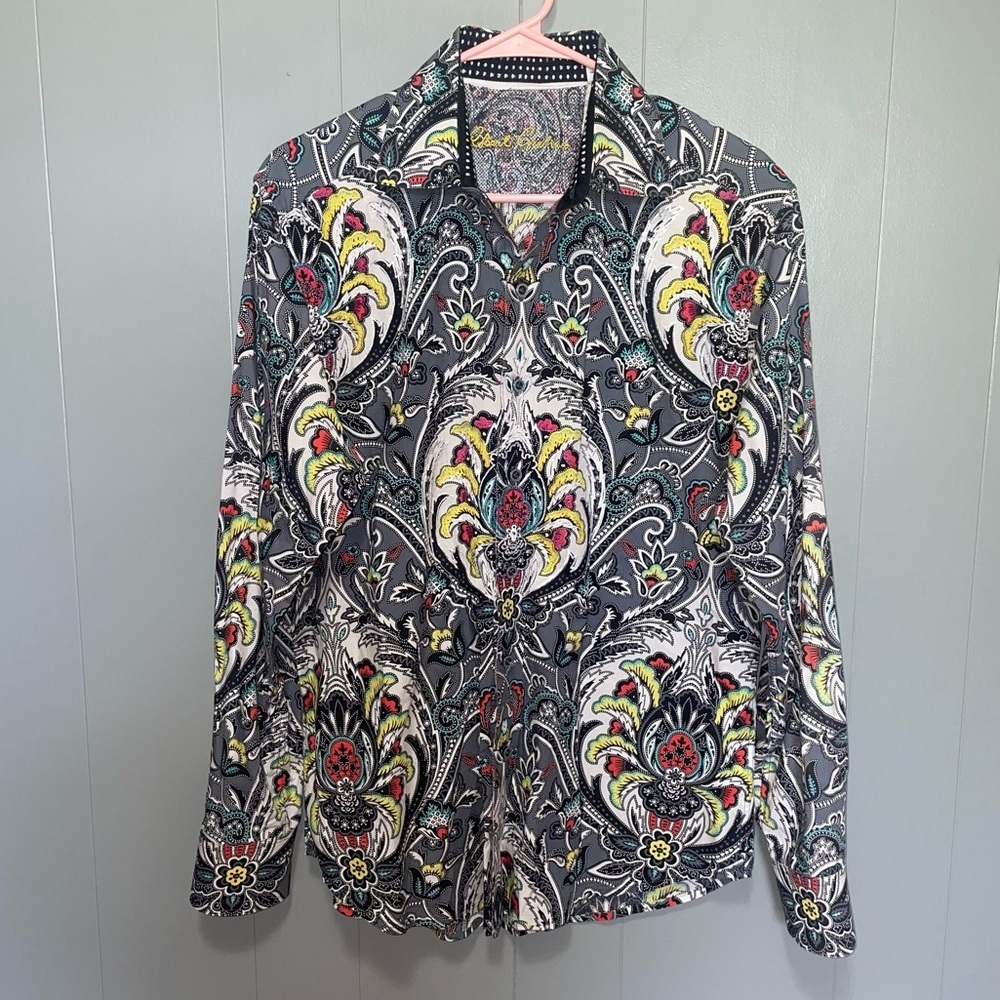 Robert Graham Tiki Hut Classic Fit Long Sleeve Button Up Shirt Medium
